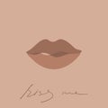 Abstract lips card in minimalistic style with text Ã¢â¬â Kiss me Royalty Free Stock Photo